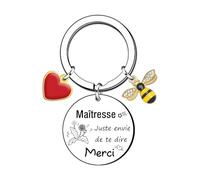YJYJZX Cadeau Porte-clés en Acier Inoxydable argenté, pour Maîtresse Professeure, Fin d'année (2)