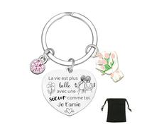 YJYJZX Cadeau Soeur Porte-clés Idee Cadeaux Soeur Anniversaire Grande Sœur Noel Cadeau pour Ma Sœur Idee Porte-clés