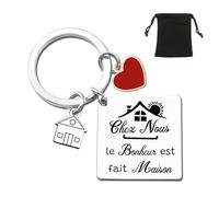 YJYJZX Porte clé Maison Couple - pour la Maison Porte-clés - Cadeau Amour de Pendaison de Crémaillère Saint Valentin Porte Clef Homme Femme Cadeaux Noël (5)