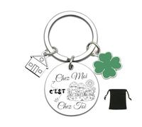 YJYJZX Porte clé Maison Couple - pour la Maison Porte-clés - Cadeau Amour de Pendaison de Crémaillère Saint Valentin Porte Clef Homme Femme Cadeaux Noël (6)