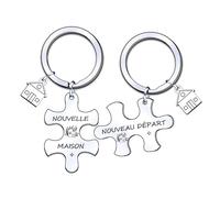 YJYJZX Porte Clef Couple Maison Porte Clé Original en Acier inoxydable Idee Cadeau Couple Amoureux Anniversaire Porte Clef,Porte Cle Femme Saint Valentin Porte Clef Homme Cadeaux Noël (1)