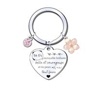 YJYJZX Porte-clés Cadeau Fille - Parfois Tu Oublies Que Tu Es Génial, Alors Ceci Est Ton Rappel! - Inspirant Charms, Idée Cadeau Anniversaire et Noël (5)