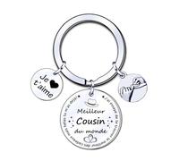 YJYJZX Porte-clés Cadeau pour Cousin - Fête des Pères, Anniversaire, Noël et Famille