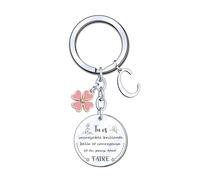 YJYJZX Porte-clés Lettre Cadeau Femme Fille Initiale A-Z Argent Bijoux Cadeaux Inspiré Noël Anniversaire Pour Meilleur Amis-tu es incroyable brillante belle et courageuse et tu peux tout faire (C)