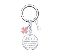 YJYJZX Porte-clés Lettre Cadeau Femme Fille Initiale A-Z Argent Bijoux Cadeaux Inspiré Noël Anniversaire Pour Meilleur Amis-tu es incroyable brillante belle et courageuse et tu peux tout faire (I)