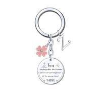 YJYJZX Porte-clés Lettre Cadeau Femme Fille Initiale A-Z Argent Bijoux Cadeaux Inspiré Noël Anniversaire Pour Meilleur Amis-tu es incroyable brillante belle et courageuse et tu peux tout faire (Z)