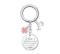 YJYJZX Porte-clés Lettre Cadeau Femme Fille Initiale A-Z Argent Bijoux Cadeaux Inspiré Noël Anniversaire Pour Meilleur Amis-tu es incroyable brillante belle et courageuse et tu peux tout faire (Y)