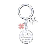 YJYJZX Porte-clés Lettre Cadeau Femme Fille Initiale A-Z Argent Bijoux Cadeaux Inspiré Noël Anniversaire Pour Meilleur Amis-tu es incroyable brillante belle et courageuse et tu peux tout faire (M)