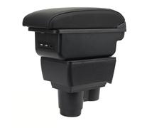 YJYWZH Accoudoir Central pour Dacia Duster 2 2019-2024 avec 3 ports USB | 2 USB+1 USB-C,Double rangement,Accoudoir pour console centrale,Dessus coulissant,Cuir PU,Noir,Installation facile