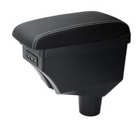 YJYWZH Accoudoir Compatible with Toyota Aygo X 2021-2024 MK1 Double Couche Console Centrale Grande boîte de Rangement, Installation Facile (Noir avec Blanc)