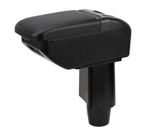 YJYWZH Compatible with Fiat 500 Accoudoirs Noir Cuir Voiture Accoudoir Double Couche Centre Consoles Boîte de Rangement