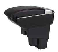 YJYWZH Pour Honda Fit Jazz 2002 2003 2004 2005 2006 2007 Accoudoirs Boîte Double couche Consoles main avec porte gobelets Repose-bras de voiture