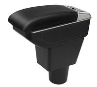 YJYWZH pour Hyundai i10 Accoudoir double couche 2021 2022 2023 Grande boîte de rangement avec porte-gobelet (Noir)