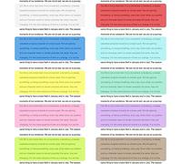 YJZQ 8PCS Marque Page Coloré A4 Bandes pour Réduire Stress Visuel Bandes de Lecture pour Dyslexique Bandes de Surbrillance Colorées pour Aider Lire et Protection des Yeux