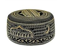YJZQ Bonnet de Prière pour Homme Chapeau Musulman avec Broderie Style Kufi Casquette Traditionnel Arabe Bonnet pour Eid Ramadan Prier