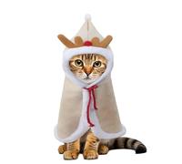 YJZQ Cape Noël pour Animaux de Compagnie Manteau à Capuche Velours avec Corne de Cerf - Déguisement fête Costume de Noël pour Petits Chiens Chats