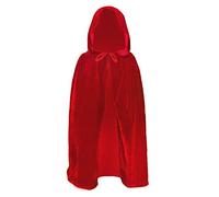 YJZQ Cape Rouge 110cm Capuchon Halloween diable Costume de Cosplay Robe médiévale Cape Halloween Party Châle Capuchon