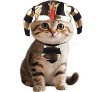 YJZQ Casquette Cospaly Animal Chapeau Pharaon Costume de Pharaon Chien et Chat Set Cravate Accessoires Photo de Noël pour Chiens de Taille Petite à Moyenne