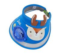 YJZQ Casquette-Ventilateur pour Enfant Chapeau Protection Solaire Sport Chapeau Base-Ball Pare-Soleil Casquette Ventilation Solaire pour Plage Vacances Bleu foncé Env. 52CM