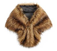 YJZQ Châle d'épaule fausse fourrure Étole à Gilet Écharpe Femme Cape Mariage Boléro Cape Viking Manteau de Soirée années 1920 EU36 pour Cérémonie Fête