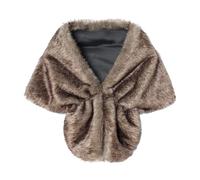 YJZQ Châle d'épaule fausse fourrure Étole à Gilet Écharpe Femme Cape Mariage Boléro Cape Viking Manteau de Soirée années 1920 EU36 pour Cérémonie Fête