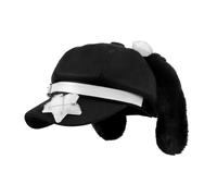 YJZQ Chapeau Béret Ronde avec oreilles de chiot Style Y2K Bérets japonais en peluche avec oreilles de chiot pour femme Casquette Lolita Adorable