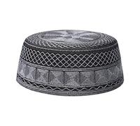 YJZQ Chapeau de prière musulmane pour homme - Chapeau islam brodé - Chapeau de prière turc - Arabe traditionnel - Casquette pour homme, gris foncé, taille unique