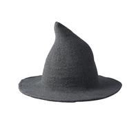 YJZQ Chapeau Femme modèle Sorcière Chapeau Tricotée Bonnet Pêcheur Bord Pliable Casquette Taille Unique pour Hiver Cosplay Magicien Halloween Noël