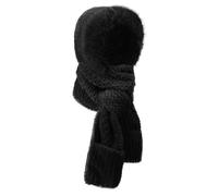 YJZQ Chapeau homme 3 en 1 Foulard 235CM Bonnet Coupe-Vent avec Poche à Mains Set hiver polaire Chapeau Peluche Ensemble Moufle Écharpe Cache-Cou Élégant