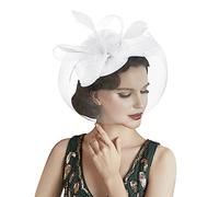 YJZQ Chapeau Voilette Fascinator avec Serre-tête Coiffe Cheveux féminin Bibi de Cocktail Funérailles Style Halloween femme Bibi mariage Chapeau pour Soirée Photographe Cérémonie