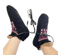 YJZQ Chaussettes de sol antidérapantes - Hiver Maison Bureau Chaussettes Unisexe EU38-EU42 Chauffe-pieds Rapide 3 Niveaux à 50°C 1.5M USB 5V-2A