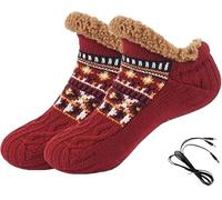 YJZQ Chaussettes de sol antidérapantes - Hiver Maison Bureau Chaussettes Unisexe EU38-EU42 Chauffe-pieds Rapide 3 Niveaux à 50°C 1.5M USB 5V-2A