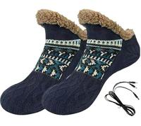 YJZQ Chaussettes de sol antidérapantes - Hiver Maison Bureau Chaussettes Unisexe EU38-EU42 Chauffe-pieds Rapide 3 Niveaux à 50°C 1.5M USB 5V-2A