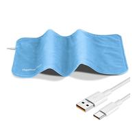 YJZQ Coussin Chauffant USB Tapis Chauffage Lombaire en Graphène Couverture Electrique de Dos Cou Épaules Arrêt 50°C Châle Flanelle Lavable Chauffe Main pour Bureau Voyage Maison Pad Bleu 30x60 cm