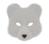 YJZQ Demi-Masque Ours Halloween Masque réalistes fausse fourrure 20x20CM - 2 Style Demi-Visage peluche & Complet de Visage Déguisé Cosplay Théâtre