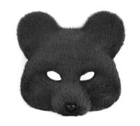 YJZQ Demi-Masque Ours Halloween Masque réalistes fausse fourrure 20x20CM - 2 Style Demi-Visage peluche & Complet de Visage Déguisé Cosplay Théâtre