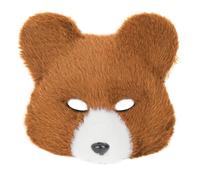 YJZQ Demi-Masque Ours Halloween Masque réalistes fausse fourrure 20x20CM - 2 Style Demi-Visage peluche & Complet de Visage Déguisé Cosplay Théâtre