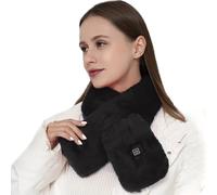 YJZQ Écharpe chauffante Chauffe-Cou Fausse Fourrure Pliable Tour Cou Chauffants Électrique USB Protection de Lavable en graphène 3 Modes de Chaleur 12x90cm
