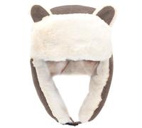 YJZQ Enfant Chapka Hiver Bonnet du Ski pour Fille Garçon Cagoule Peluche Chaud avec Cache Oreilles Chapeau Forme Chaton Marron pour bébé 5-14 Ans