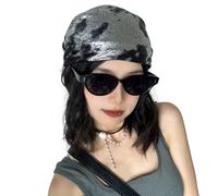 YJZQ Femme Turban Carré Echarpe Serre-Tête Cool Fille Bandanas Punk Mouchoir Serre-Tête Multi-Usages pour foulards, bandeaux, bracelets, nœuds papillon 60x60cm