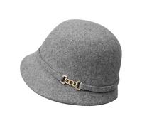 YJZQ Femmes Chapeau Cloche élégant Chapeau Melon Charleston année 20 Couvre-Chef Bonnet Feutre Style Vintage 56-58CM Gris
