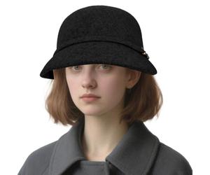 YJZQ Femmes Chapeau Cloche élégant Chapeau Melon Charleston année 20 Couvre-Chef Bonnet Feutre Style Vintage 56-58CM Noir