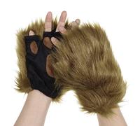 YJZQ Gant de Patte de Chat Griffe de Loup-Garou Costume Halloween Cosplay Patte de Lion Fausse Poil Gants de Patte Gant Déguisement Unisexe