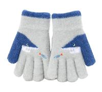 YJZQ Gants tricotés pour enfants 7-12ans en Peluche modèle Requin Hiver gants chauds élève moufle pour Ski en vacances et aller au l'école