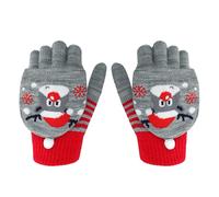 YJZQ Gants tricotés pour Femme Homme en Peluche OH Noël Hiver Gant de vélo Moufle Chaud Mitaines de Ski Plein-Doigts pour Conduire Jardin thème Noël