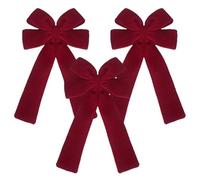 YJZQ Grands Nœuds Papillon 30X54CM 3PCS Nœuds de Ruban en Velours modèle Ruban Papillons pour Décoration Arbre Sapin de Noël Mariage, Fête, Jardin, fenêtres, couronnes, Murs