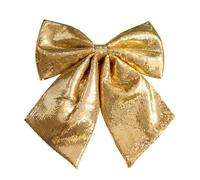 YJZQ Grands Nœuds Papillon 35X40CM Nœuds de Ruban Pailleté Doré pour Décoration Arbre Sapin de Noël Mariage, Fête, Jardin, fenêtres, couronnes, Murs
