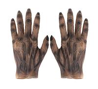 YJZQ Halloween Gants de Zombi - Mains de Monstre Drôles, Gants d'Horreur Démon Avec Os 3D Phalange, Latex Pattes de diable Déguisement Loup-garou Pour Adultes