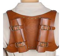 YJZQ Harnais à Gilet Porte-épée - Fourreau médiéval Double épée avec Bretelle en PU Sac à Arme pour Cosplay Chevalier de Viking Théâtre Renaissance