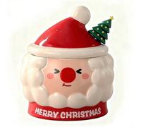 YJZQ Mug Père de Noël Jeune- Tasses à Café avec Couvercle 3D Bonnet de Noël et cuillère Sapin vert 430ml pour Lait Thé Chocolat Petit-Déjeuner